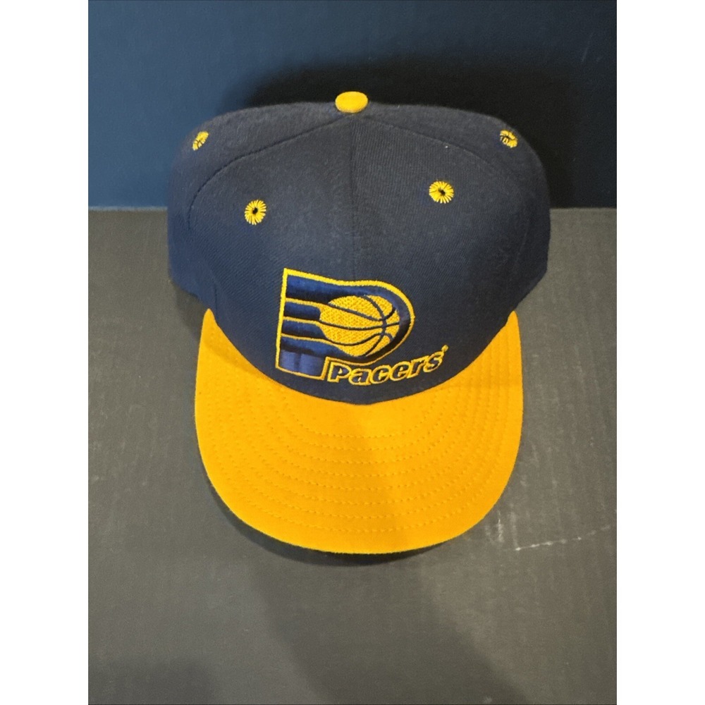 Vtg 90's Indiana Pacers 7 1/2 New Era Hat 5950 Pro Model NBA Wool Plain - Picture 2 of 5